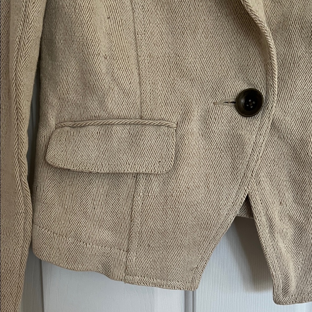 Free People Beige Cropped Blazer Jacket - Picture 4 of 7